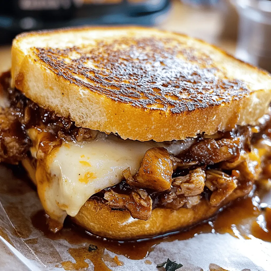 This BBQ Chicken Grilled Cheese is the ultimate comfort food mashup! With juicy, tender chicken smothered in tangy barbecue sauce and melted cheese sandwiched between crispy, buttery bread, it's perfect for lunch or a cozy dinner. Save this recipe for your next family gathering or movie night—you won’t regret it!