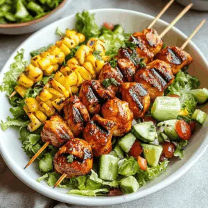 Looking for a fresh meal that’s packed with flavor? This BBQ Chicken Skewer Salad combines juicy, grilled chicken skewers with crisp greens and a tangy dressing, making it perfect for a summer picnic or a light dinner. Save this recipe for an easy-to-make dish that your family will love!