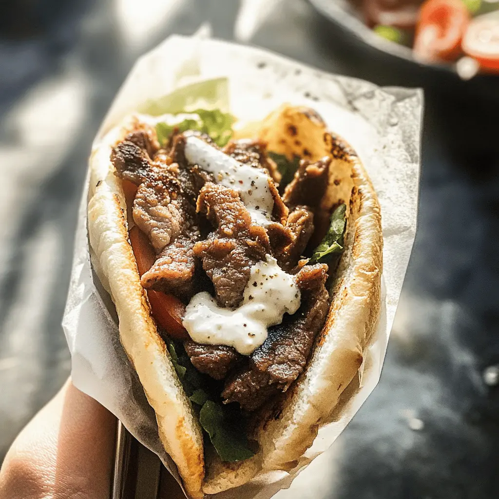 Savor the flavor of homemade Beef Gyros, featuring tender marinated beef, fresh vegetables, and creamy tzatziki sauce all wrapped in warm pita bread. Perfect for a quick dinner or a fun weekend meal with friends! Save this recipe now for your next tasty gathering or family night. Enjoy a delightful taste of Greece right at your table!