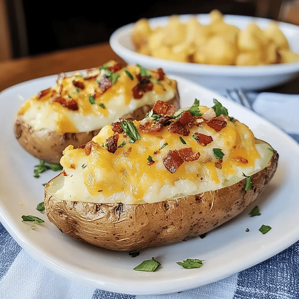 Looking for the ultimate steakhouse baked potato recipe? These perfectly fluffy potatoes feature a crispy skin and a soft, buttery interior, making them the ideal side for your favorite steak. With simple ingredients like olive oil, sea salt, and a hint of garlic, you can bring that restaurant-quality experience home. Save this recipe for your next dinner party or family meal and impress everyone at the table!