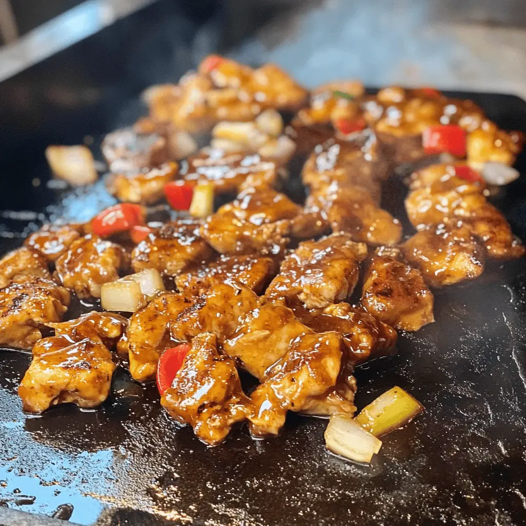 Bring the taste of savory Blackstone Bourbon Chicken to your griddle! This easy recipe features tender chicken coated in a sweet and tangy bourbon sauce, perfect for family dinners or backyard gatherings. Serve it over rice or with your favorite veggies for a delicious meal. Save this recipe to enjoy a flavorful dish anytime!