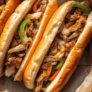Get ready for a delicious twist on a classic favorite! These Chicken Cheese Steak Sandwiches are loaded with tender chicken, melty cheese, and savory bell peppers, making them a hit for any meal. Perfect for game days or family dinners, save this recipe for your next casual gathering and enjoy the flavorful goodness!