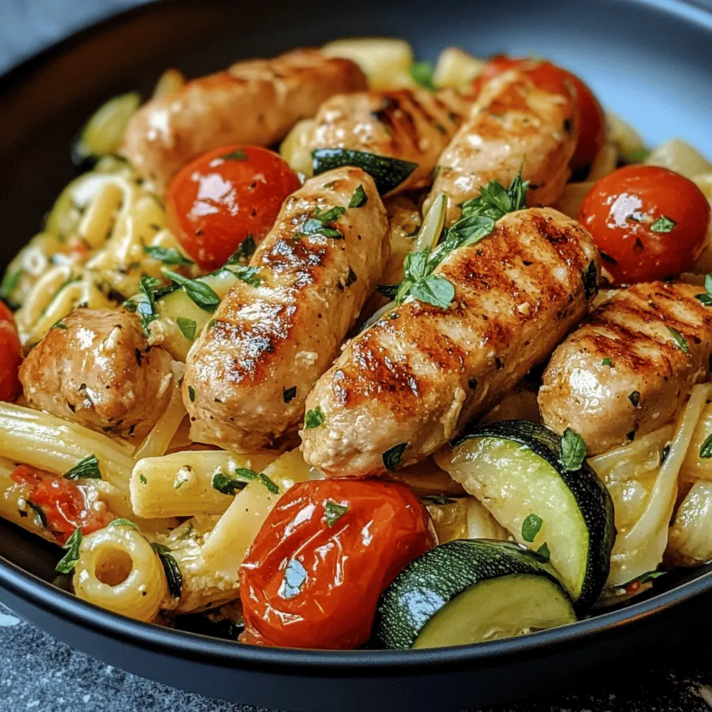 Easy Chicken Sausage Pasta with Zucchini and Tomatoes