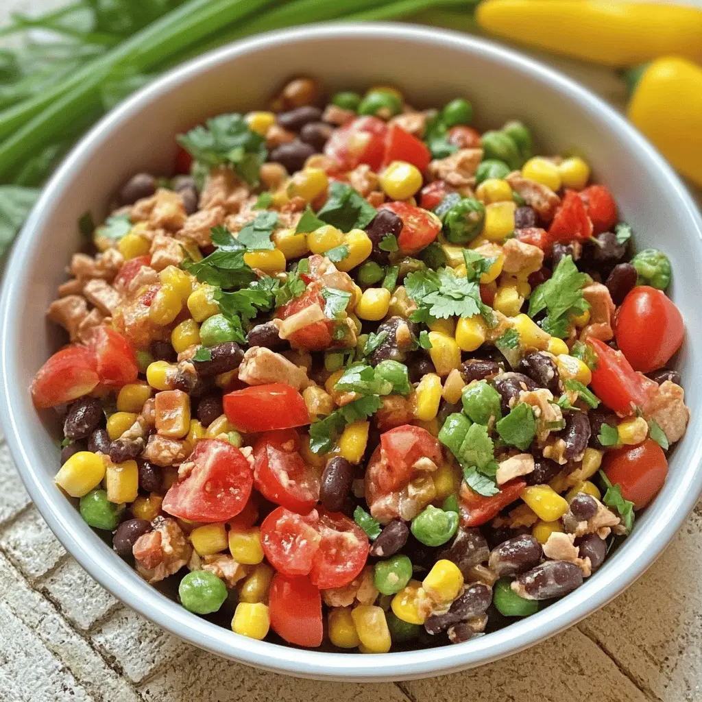 This Cowboy Salad is a delightful mix of flavors and textures, featuring fresh veggies, black beans, corn, and a zesty dressing. Perfect for a quick lunch or as a side dish at your next BBQ, it's packed with nutrients and tastes amazing! Save this recipe for a refreshing meal that everyone will love!
