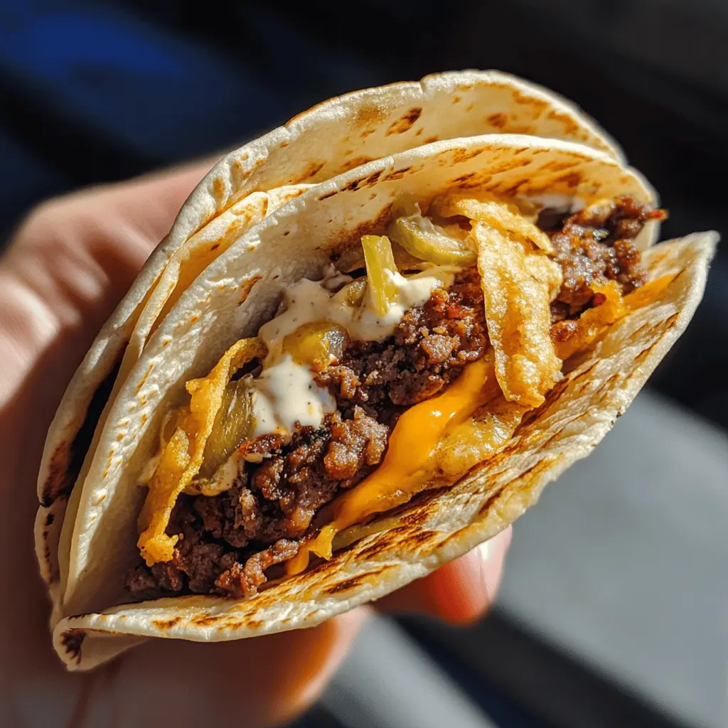 Get ready for a fun twist on taco night with these Easy Smash Burger Tacos! With juicy beef patties, melted cheese, and your favorite toppings all wrapped in a warm tortilla, this dish brings the best of both worlds to your table. Perfect for weeknight dinners or a casual gathering. Don't forget to save this recipe for your next taco craving!