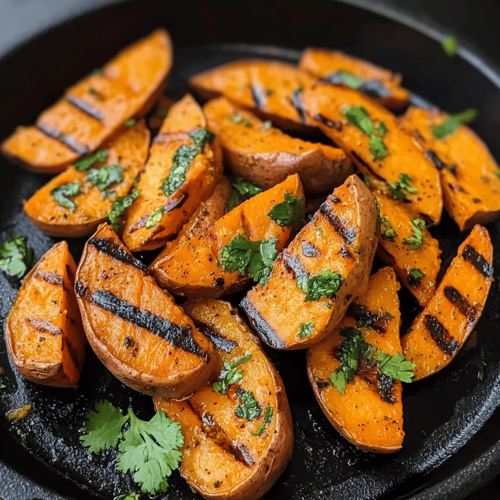 Transform your grilling experience with these Grilled Cilantro-Lime Sweet Potatoes! Bursting with zesty lime and fresh cilantro, these sweet potatoes are not only easy to make but also a perfect side dish for summer BBQs or weeknight dinners. Save this recipe for a delicious and healthy addition to your next meal!