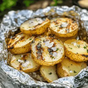 Transform your BBQ with these Grilled Potatoes in Foil! This simple potato packet recipe features tender potatoes seasoned with garlic and herbs, making them a delicious side dish for any meal. Perfect for summer cookouts and easy to prepare! Save this recipe for your next gathering and enjoy a flavorful side that's always a hit!