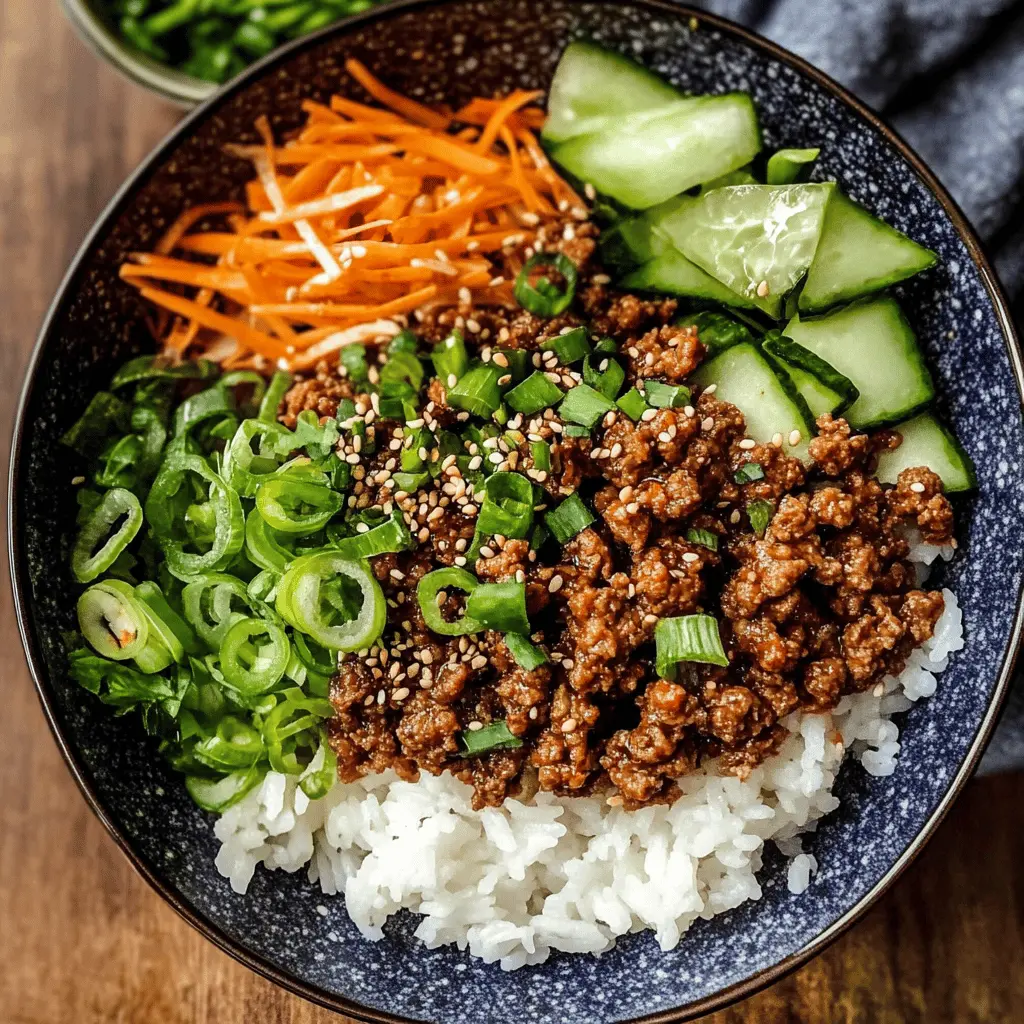 This Ground Beef Bulgogi is a quick and tasty twist on a classic Korean dish! Made with tender ground beef marinated in a savory-sweet sauce, it's packed with flavor and perfect for busy weeknights. Serve it over rice or wrap it in lettuce for a delicious meal. Save this recipe now and impress your family at dinner time!