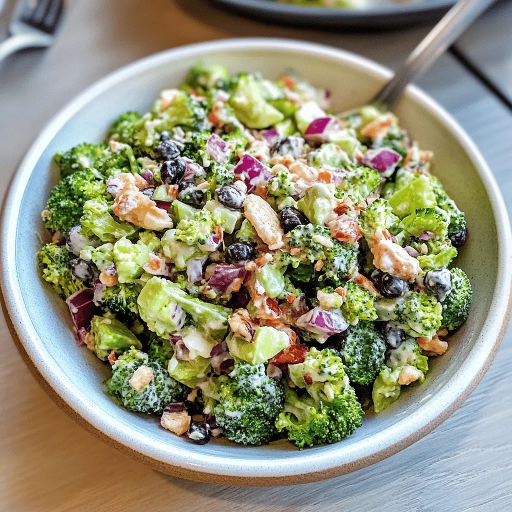 Get ready to enjoy a crunchy and refreshing Healthy Broccoli Salad that’s perfect for any meal! Packed with nutrient-rich broccoli, sweet raisins, and a light yogurt dressing, this salad is as tasty as it is good for you. It’s a great choice for potlucks, picnics, or a simple side dish. Save this pin for a delicious, healthful option you'll want to make again and again!