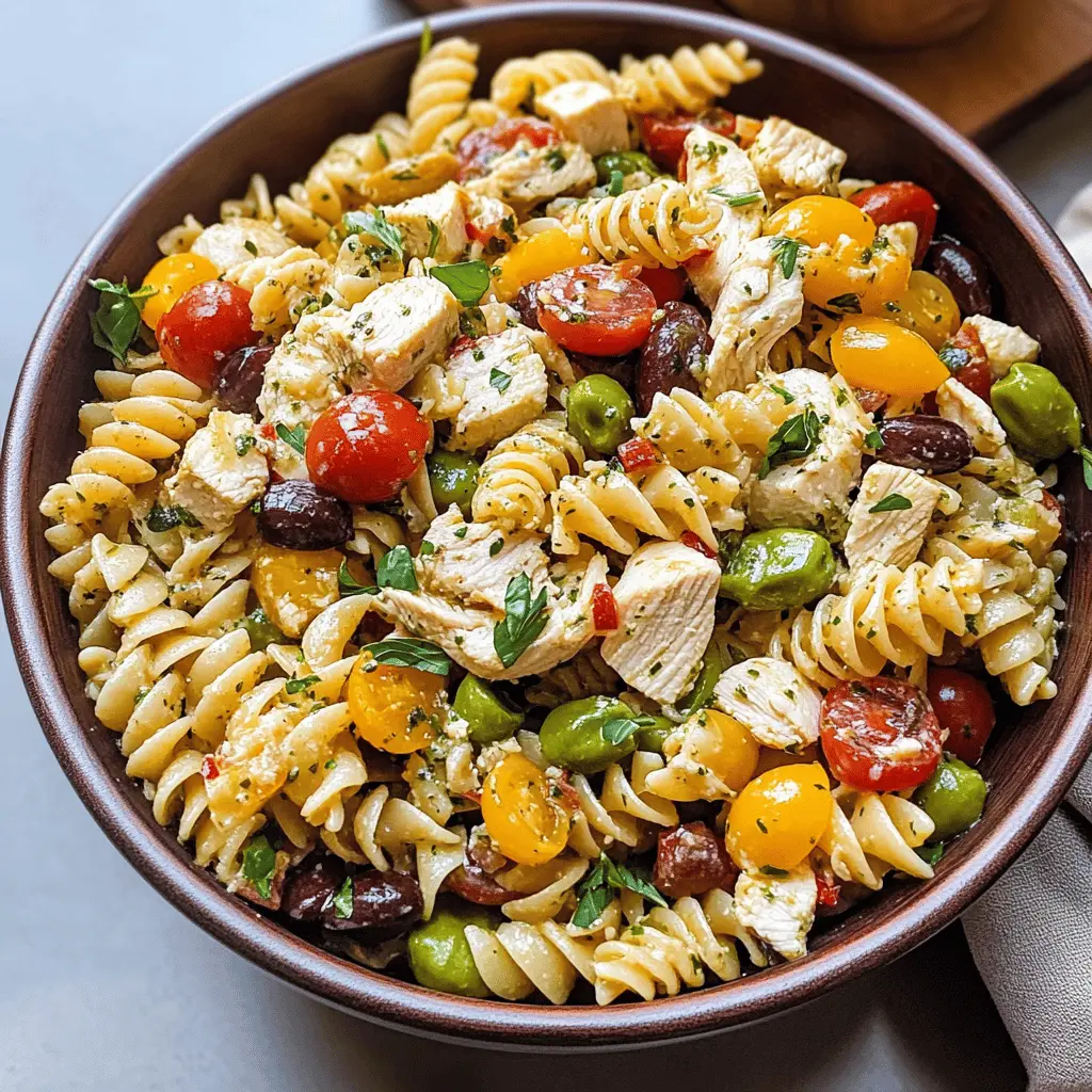 Easy Mediterranean Chicken Pasta Salad Recipe