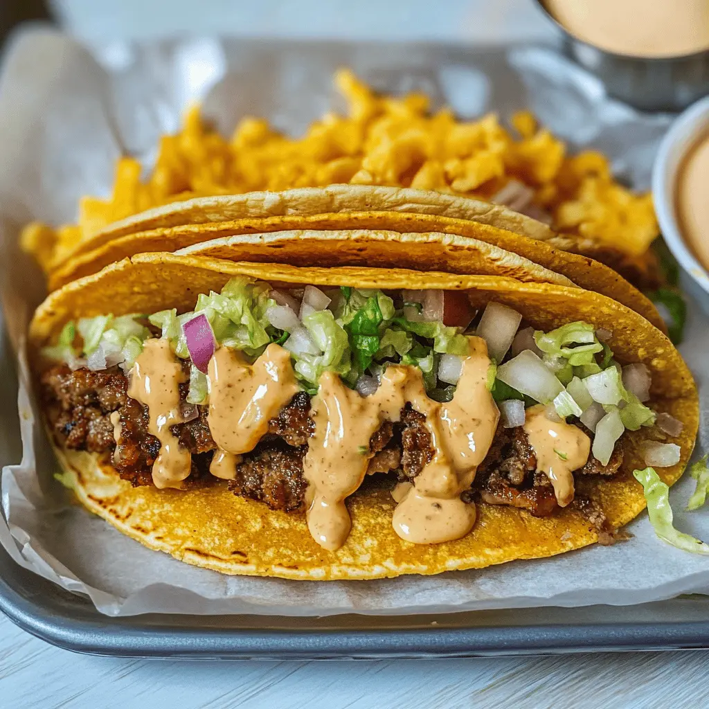 Get ready for a flavor explosion with these Smash Burger Tacos! Crispy, juicy burger patties meet soft taco shells for a fun twist on two classics. Topped with fresh lettuce, melted cheese, and your favorite sauces, these tacos are perfect for busy weeknights or a weekend feast. Save this recipe for your next taco night!