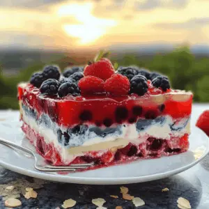 Brighten up your summer with this delightful Summer Berry Jello Lasagna! Bursting with fresh strawberries, blueberries, and a creamy layer of whipped topping, this vibrant dessert is as tasty as it is beautiful. Perfect for gatherings, barbecues, or a light treat on a warm day. Save this recipe to make a splash at your next celebration!