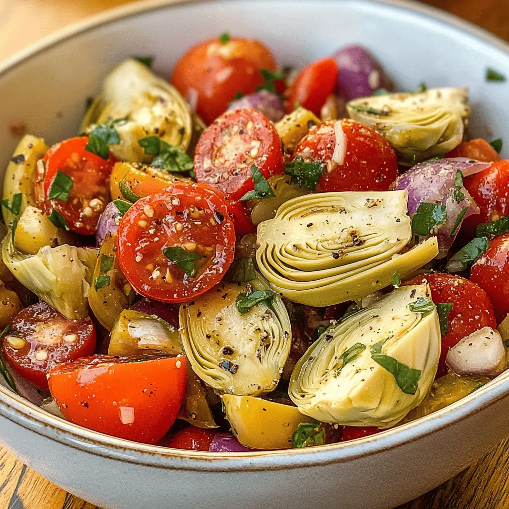 This Tuscan Artichoke Tomato Salad is a burst of fresh flavors, featuring juicy tomatoes, zesty artichokes, and fragrant herbs. Perfect as a light lunch or a side dish for your next gathering, this salad is quick and easy to prepare. Save this recipe for a vibrant and healthy addition to your meal rotation!