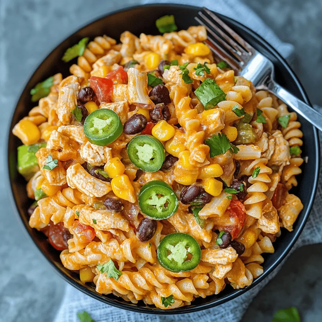 Get ready for a burst of flavor with this Zesty Chicken Enchilada Pasta Salad! Packed with tender chicken, colorful veggies, and a kick of enchilada sauce, it's a delightful twist on classic pasta salad. Perfect for picnics, potlucks, or a quick lunch at home. Save this recipe now to bring a taste of vibrancy to your next meal!