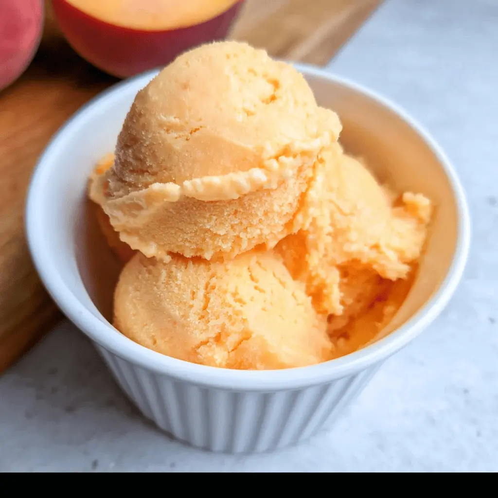 Easy 4-Ingredient Peach Sorbet Recipe
