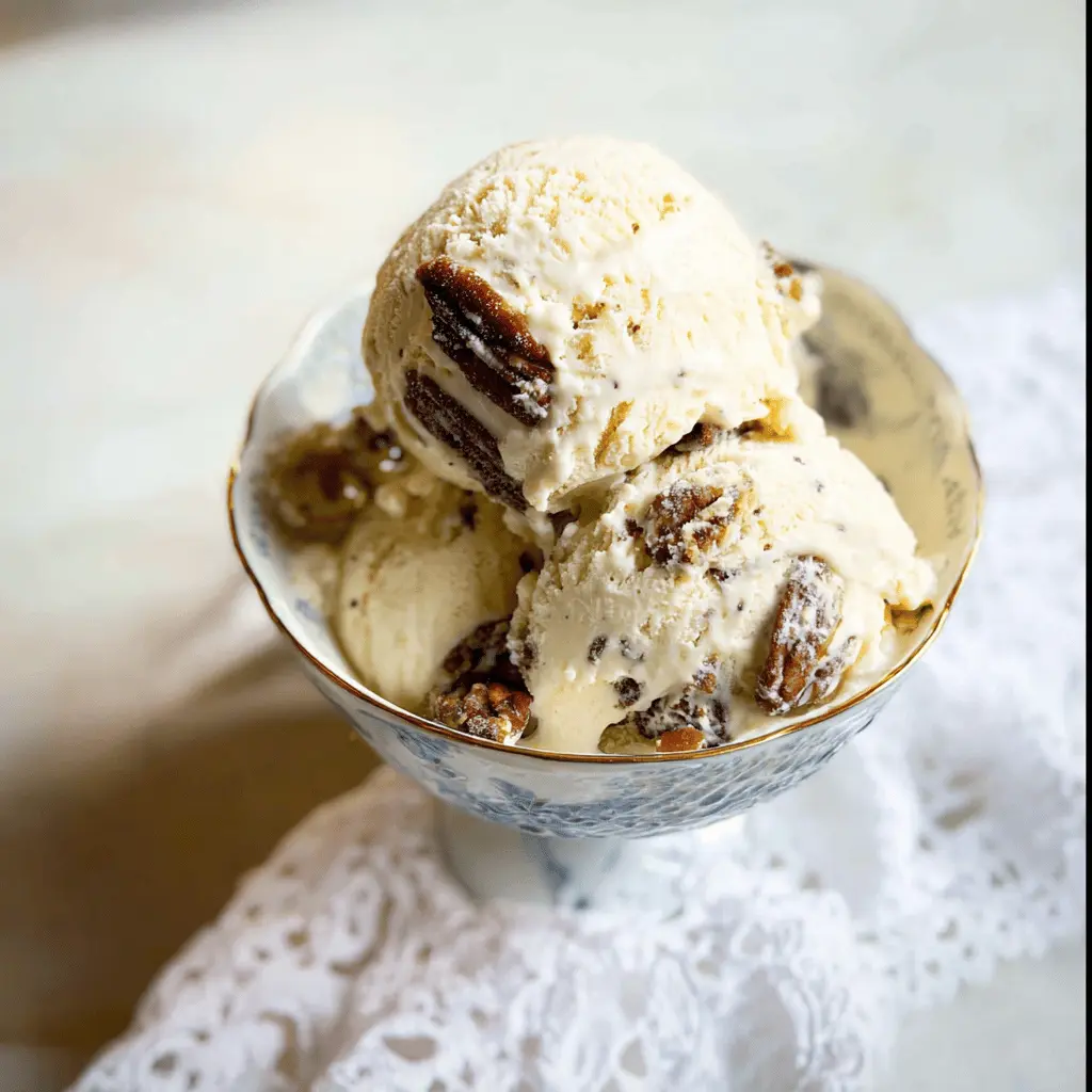 Easy Brown Butter Ice Cream with Candied Pecans and Chocolate Chunks