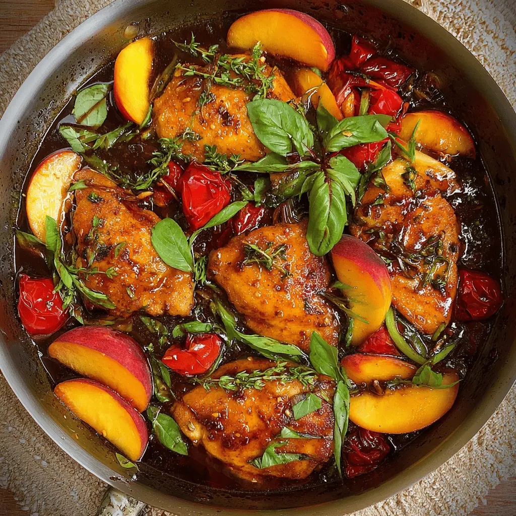 Easy Peach Chicken with Balsamic Glaze