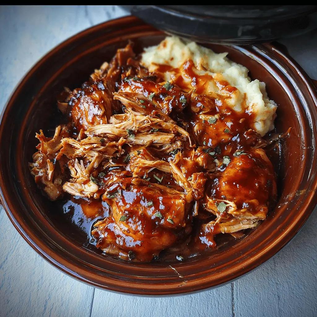 Easy Slow Cooker Peach BBQ Chicken Recipe