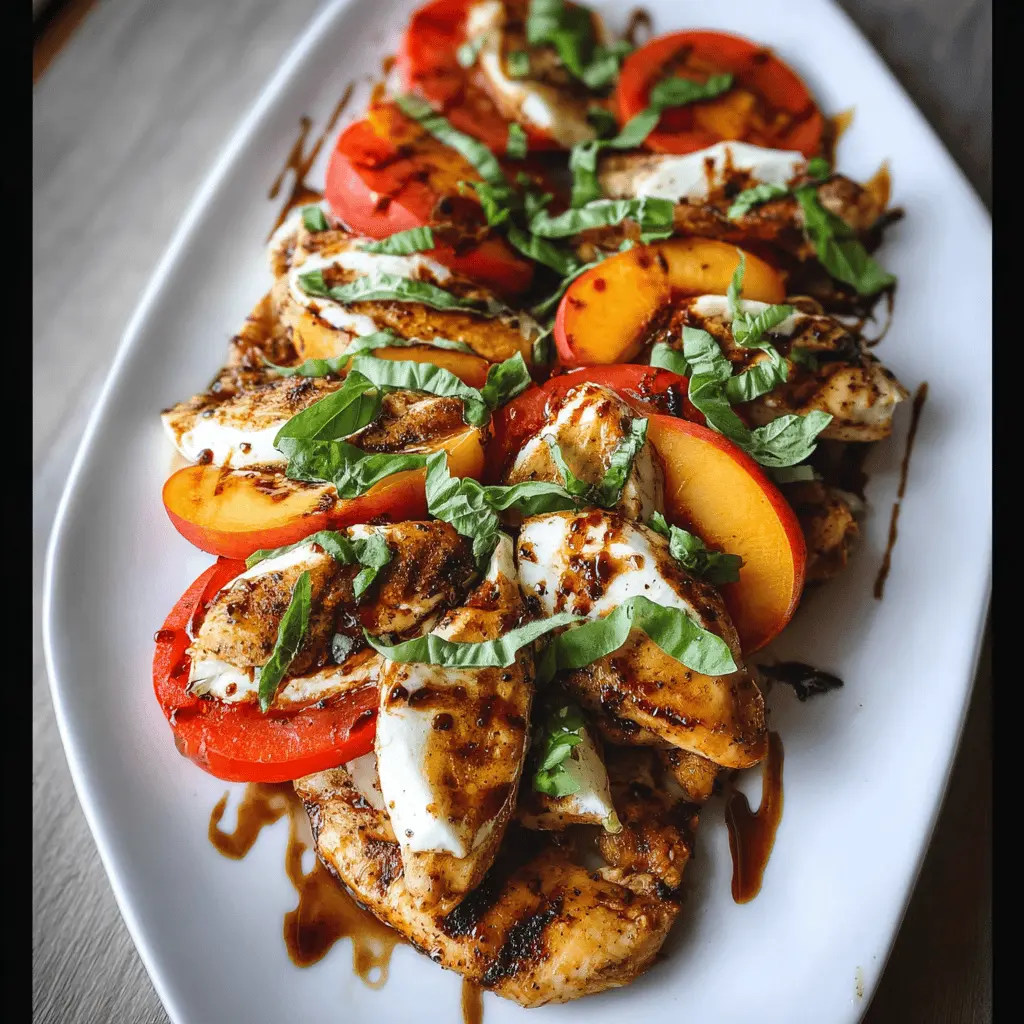 Easy Peach Caprese Grilled Chicken Recipe