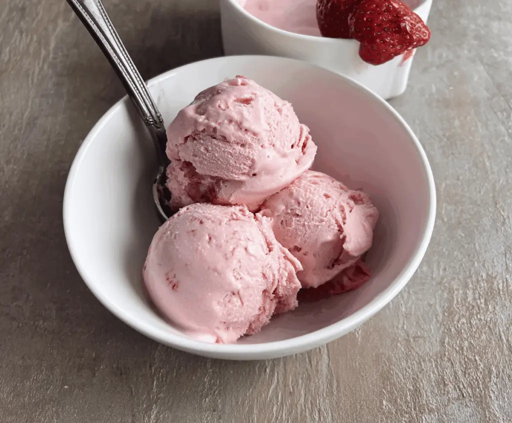 Easy 3-Ingredient Keto Strawberry Ice Cream