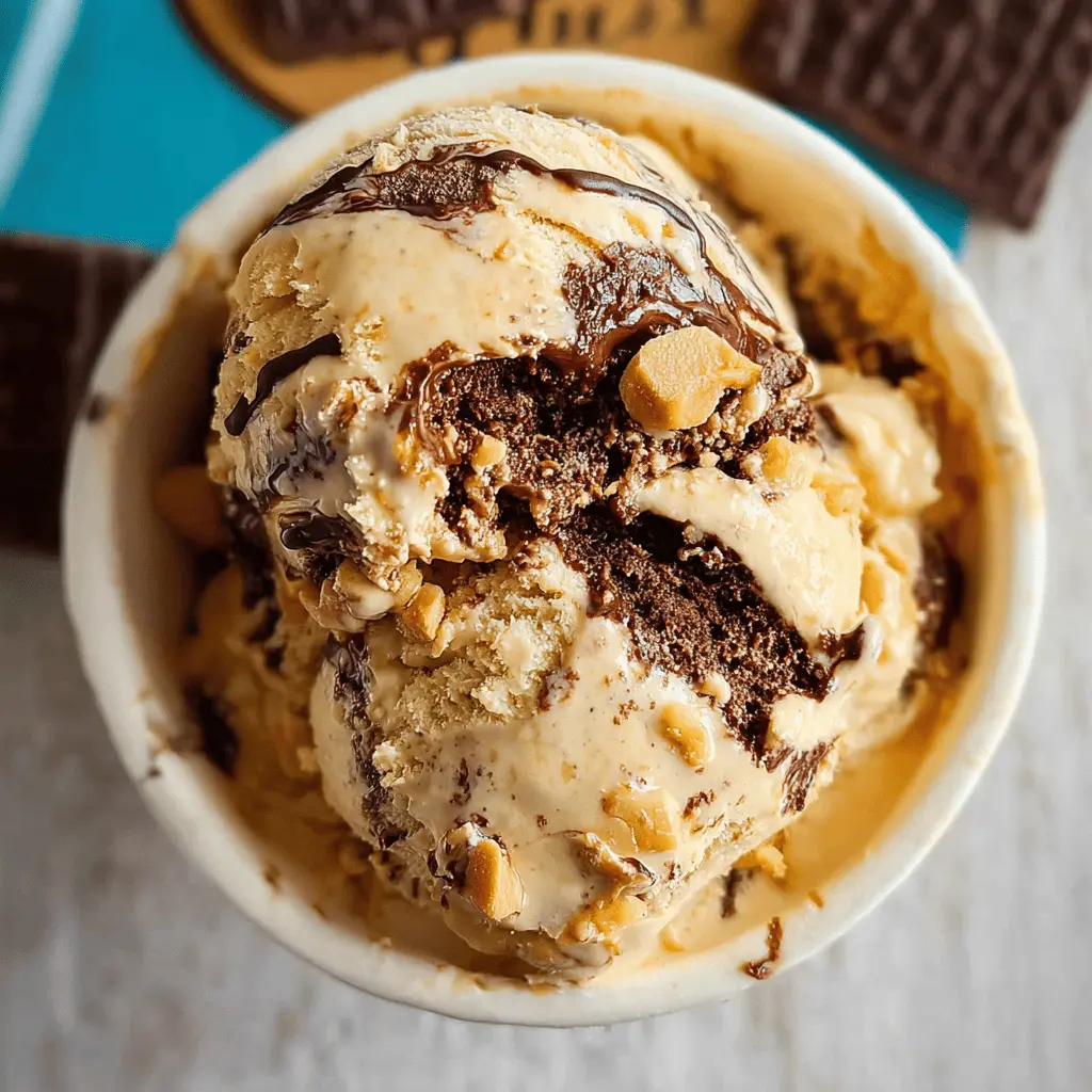 Easy Peanut Butter Brownie Ice Cream Recipe
