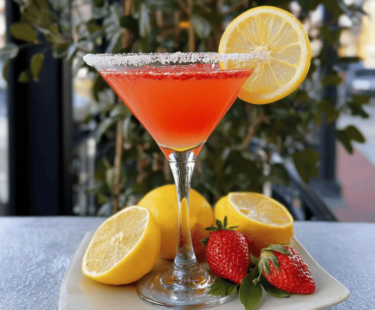 Easy Strawberry Lemon Drop Martini Recipe