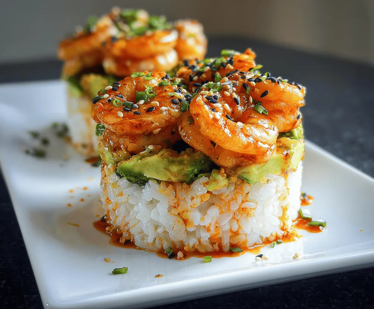 Easy Spicy Shrimp Sushi Stacks Recipe