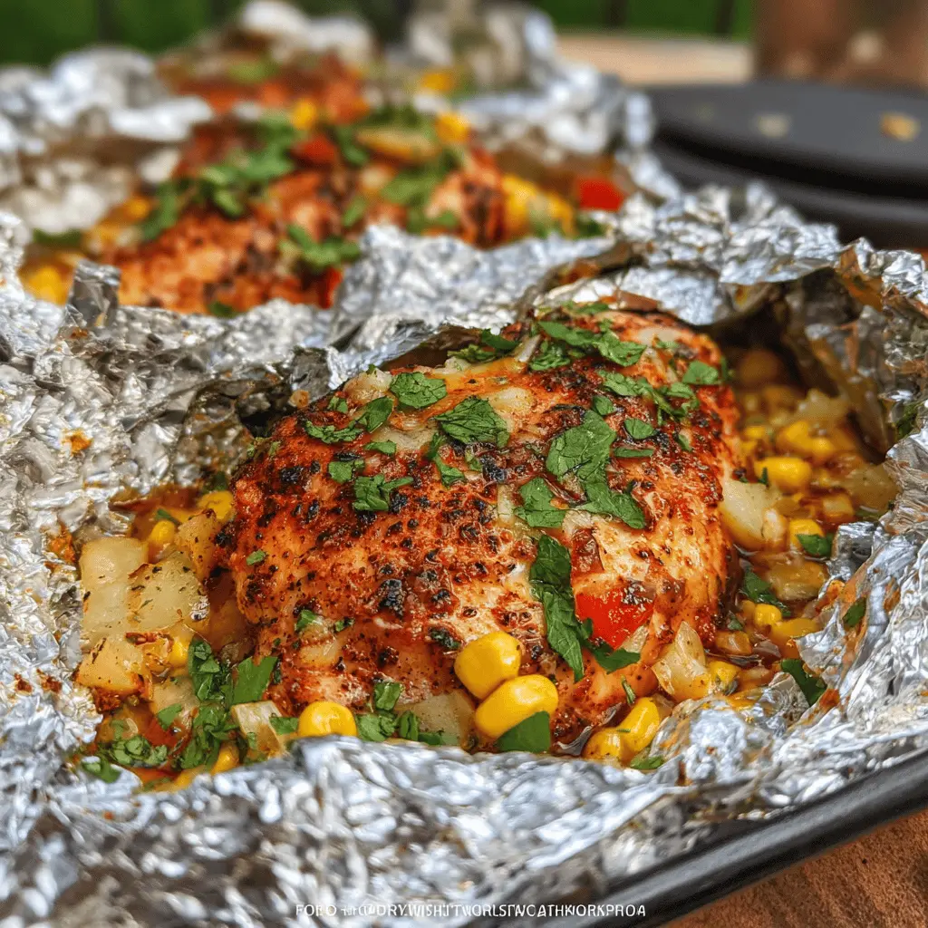 Easy Santa Fe Chicken Foil Packets Recipe