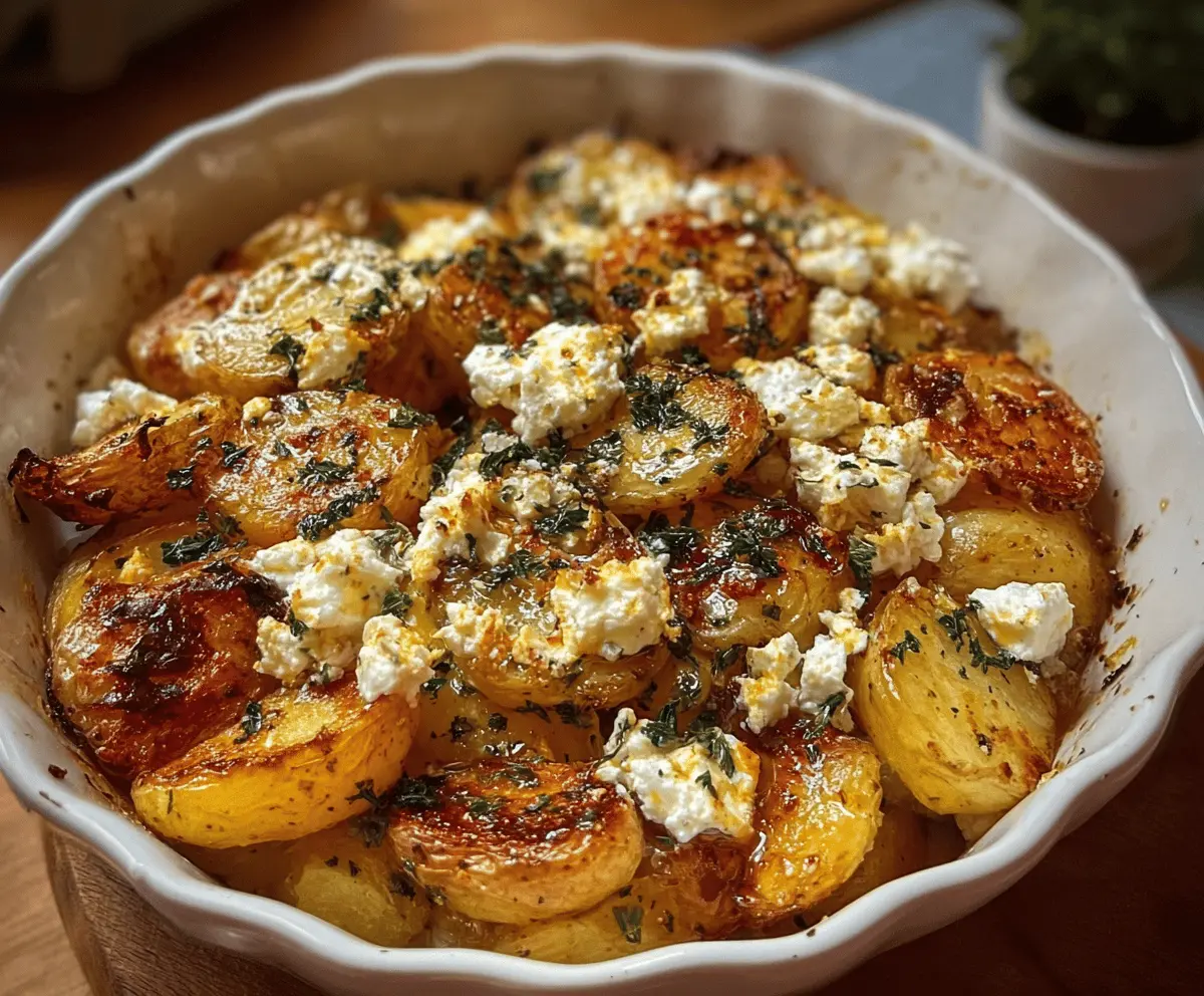 Easy Cheesy Baked Feta Potatoes Recipe