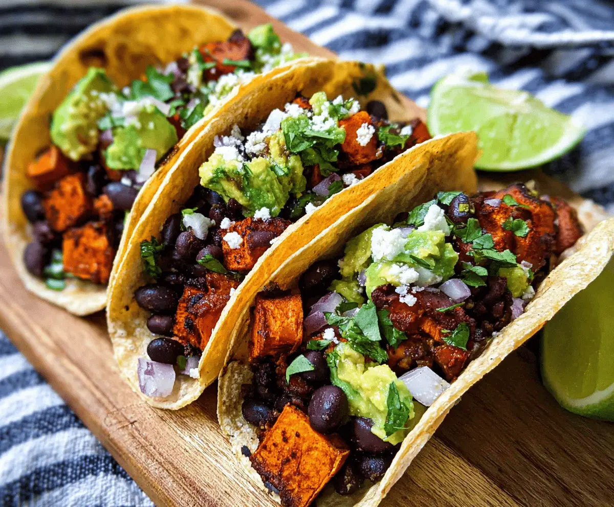 Easy Black Bean Sweet Potato Tacos Recipe