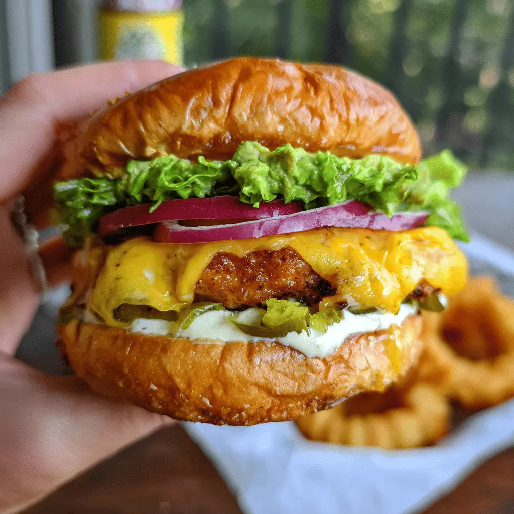 Easy Jalapeño Pepper Jack Chicken Burger Recipe