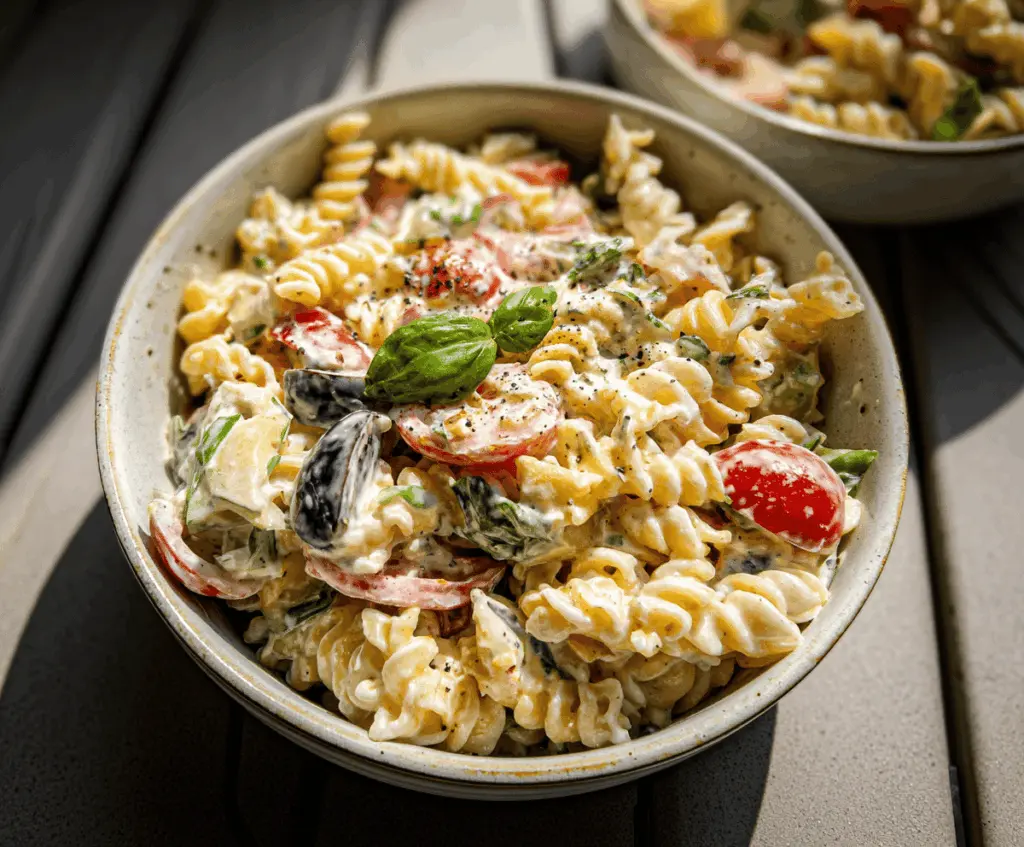 Easy Creamy Italian Pasta Salad Recipe