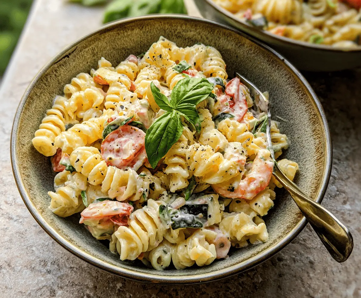 Easy Creamy Italian Pasta Salad Recipe