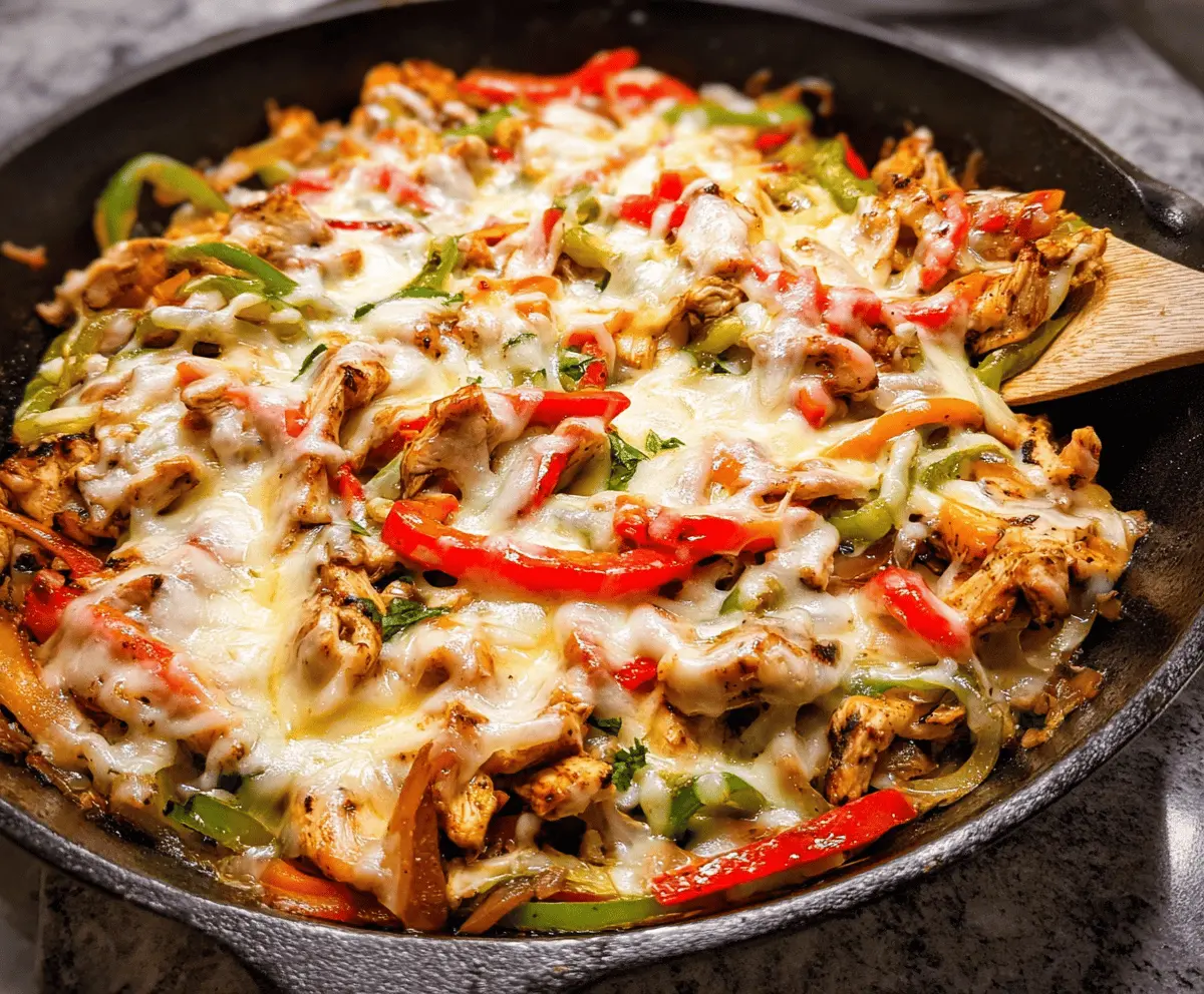 Easy Chicken Cheesesteak Skillet Recipe