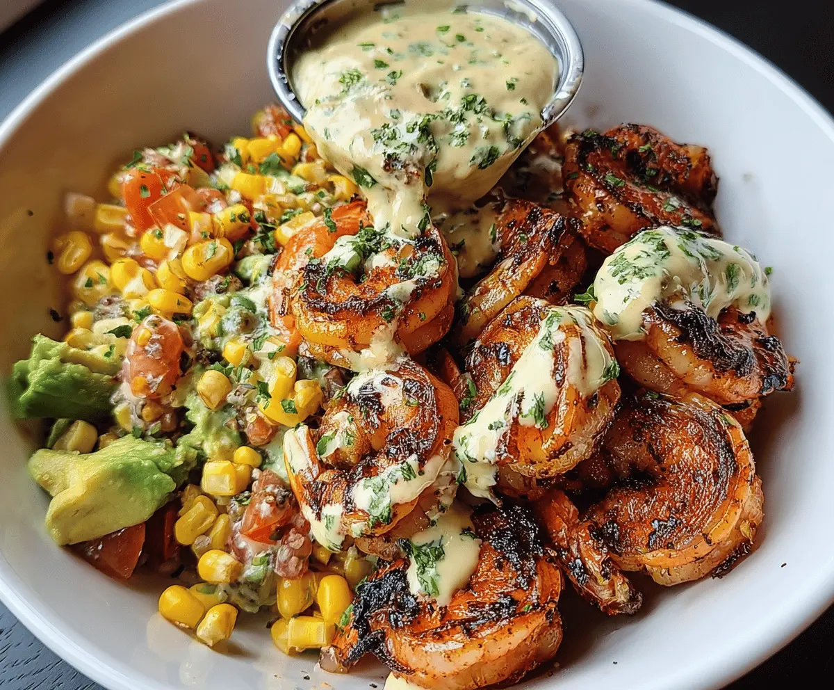 Easy Grilled Shrimp Bowl with Avocado and Corn Salsa
