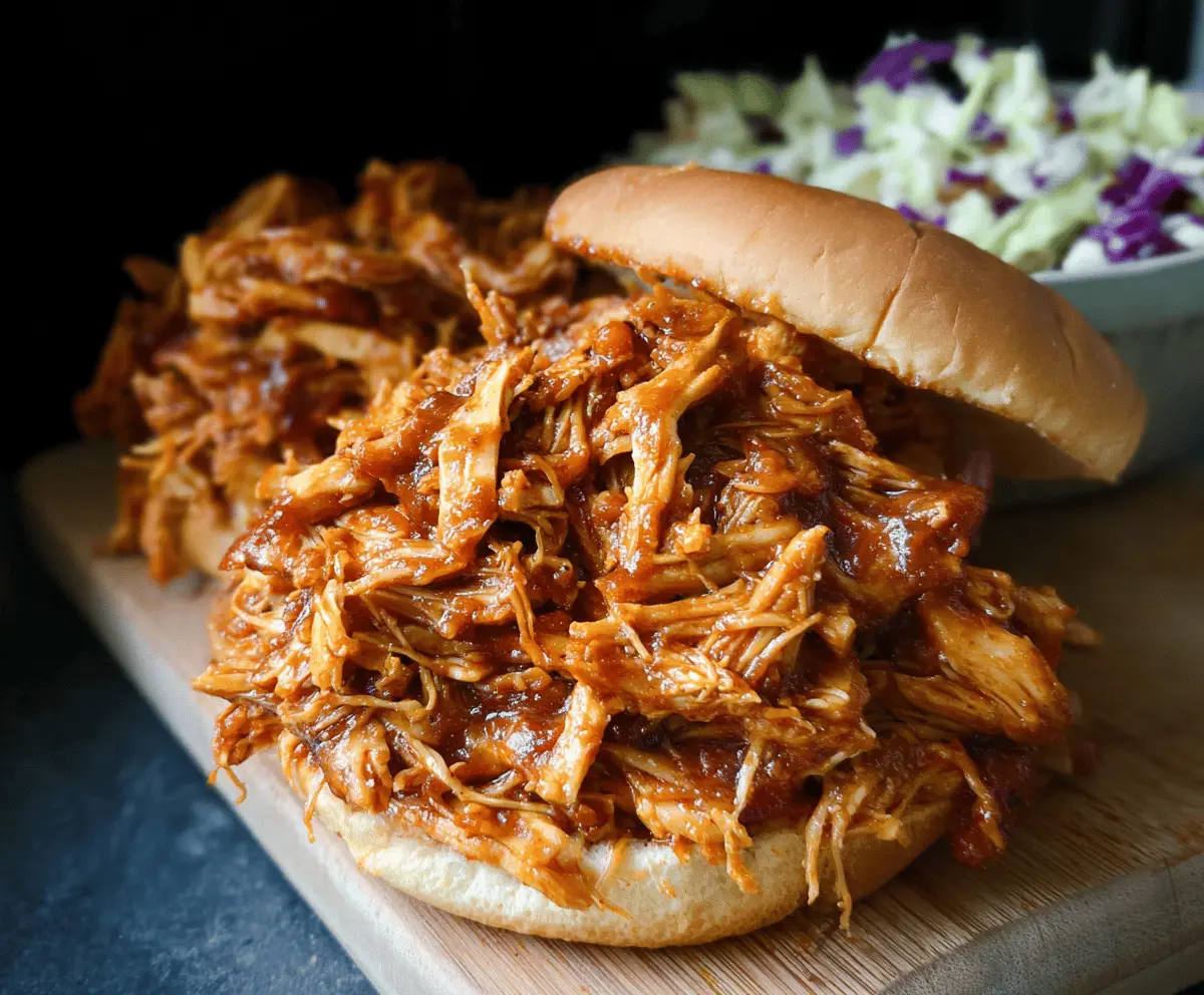 Easy Crockpot BBQ Pulled Chicken Recipe