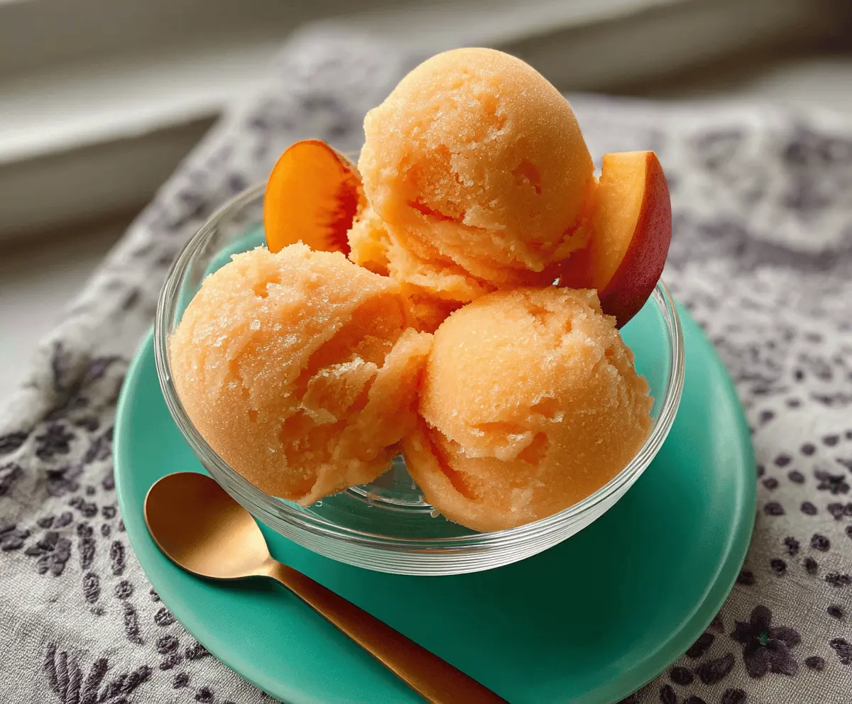 Easy Homemade Peach Sorbet Recipe