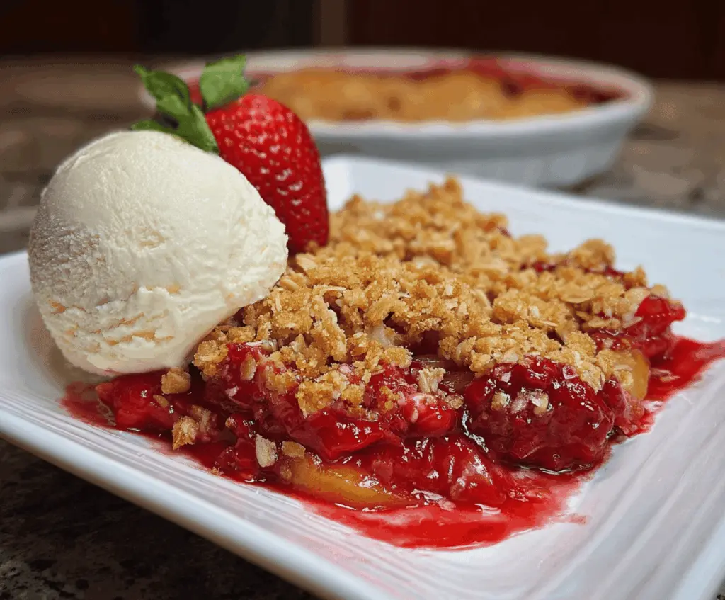 Easy Strawberry Peach Crisp Recipe