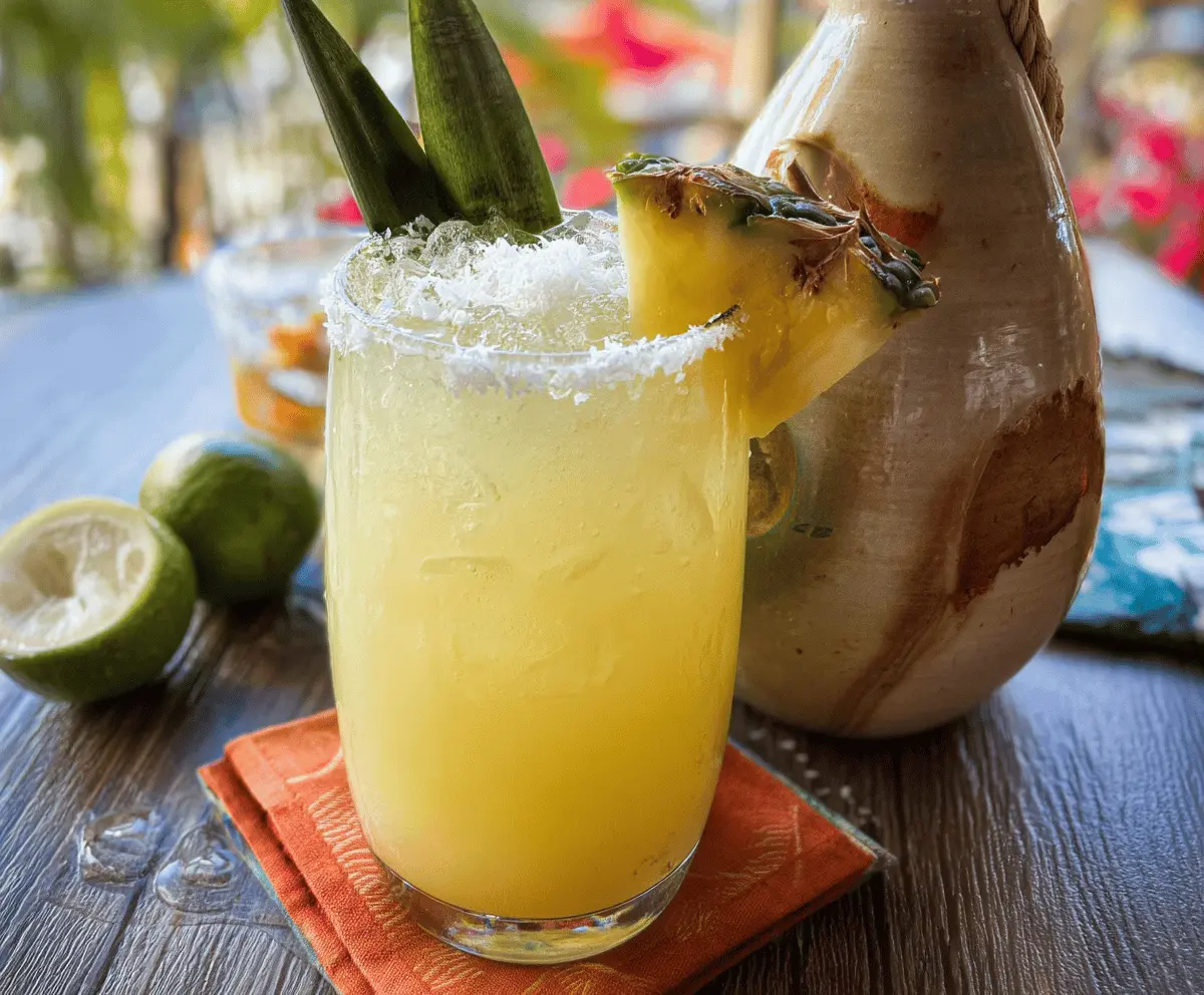 Easy Hawaiian Margarita With Pineapple & Coconut