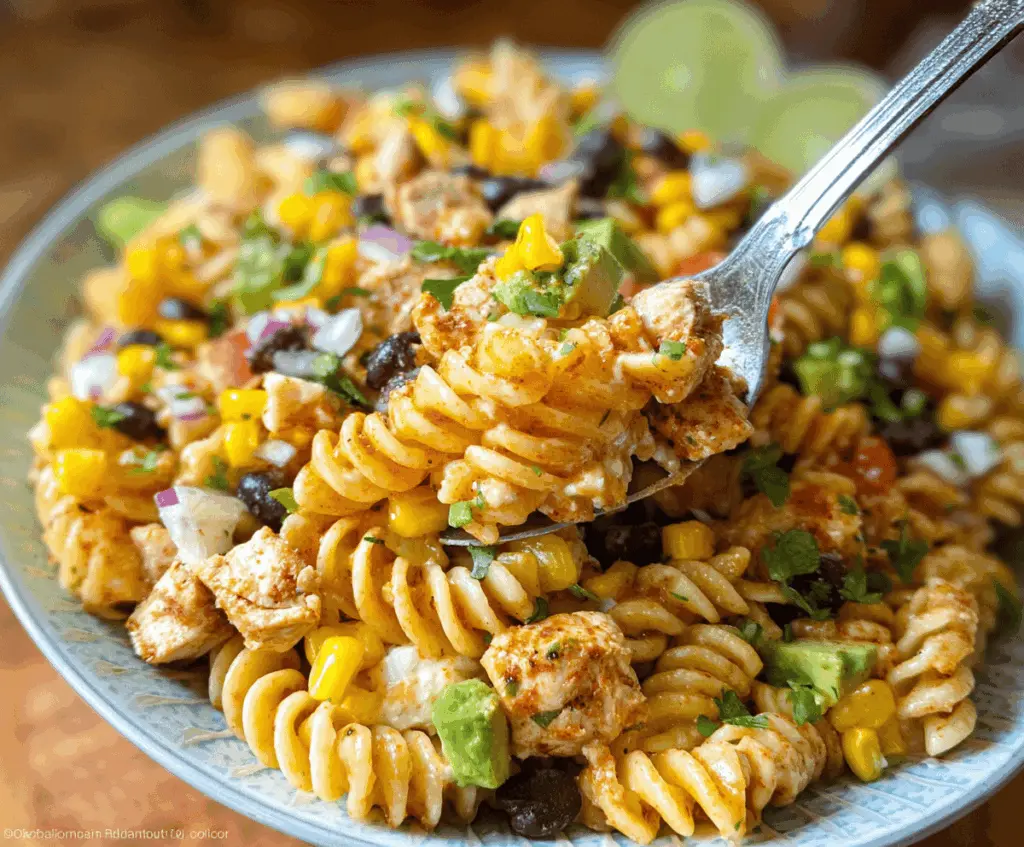 Easy Zesty Chicken Enchilada Pasta Salad Recipe