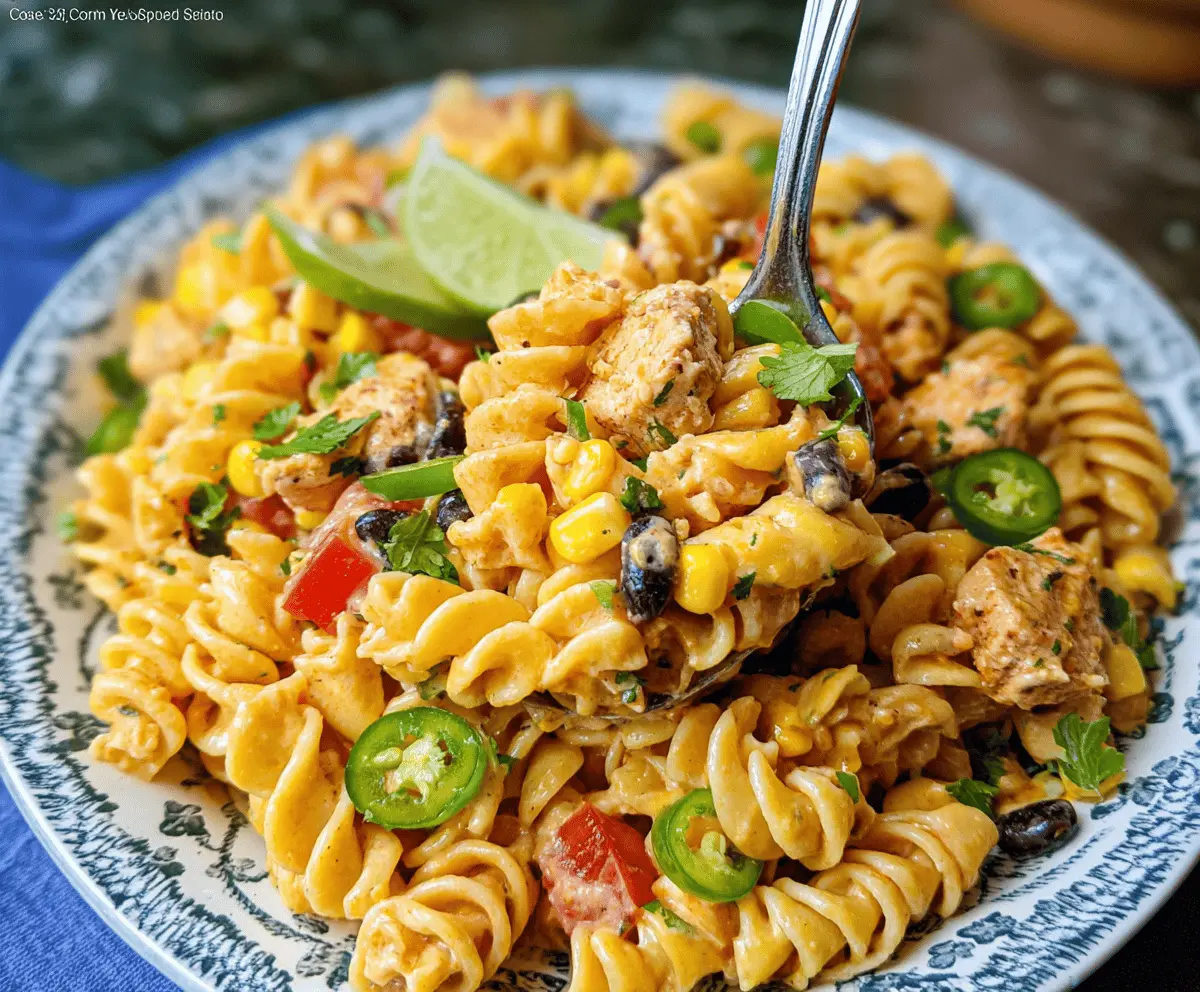 Easy Zesty Chicken Enchilada Pasta Salad Recipe