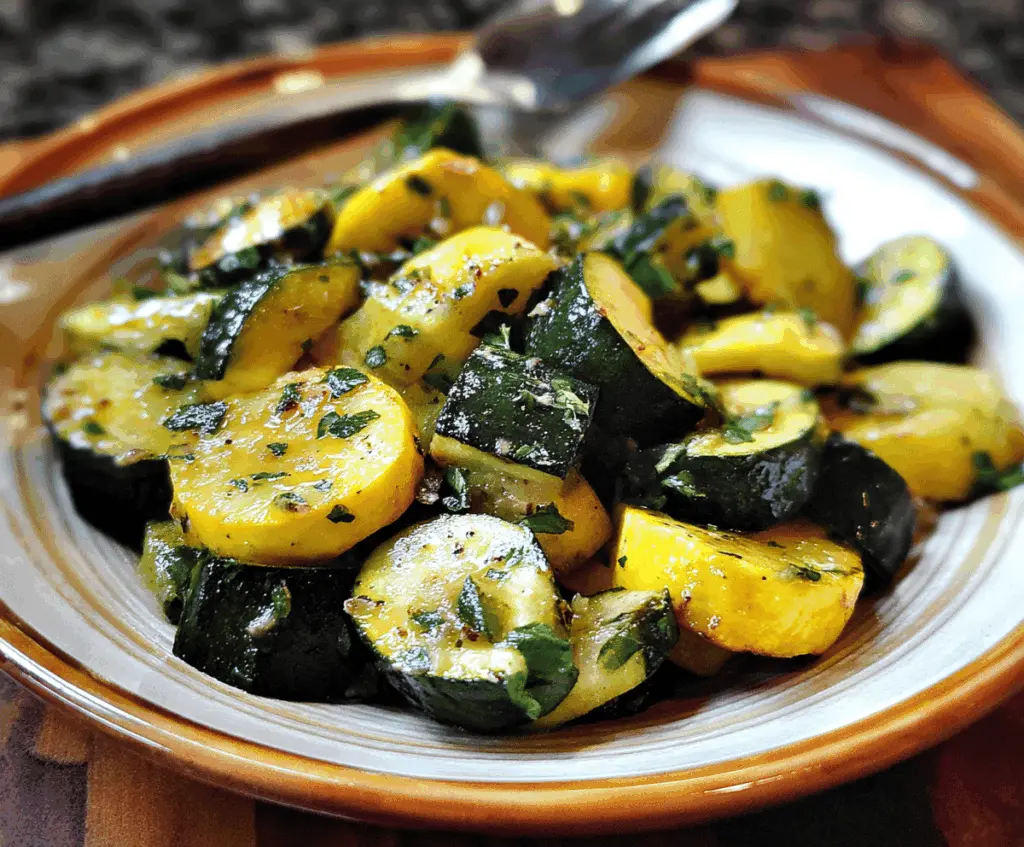 Easy Low Carb Garlic Butter Zucchini and Yellow Squash