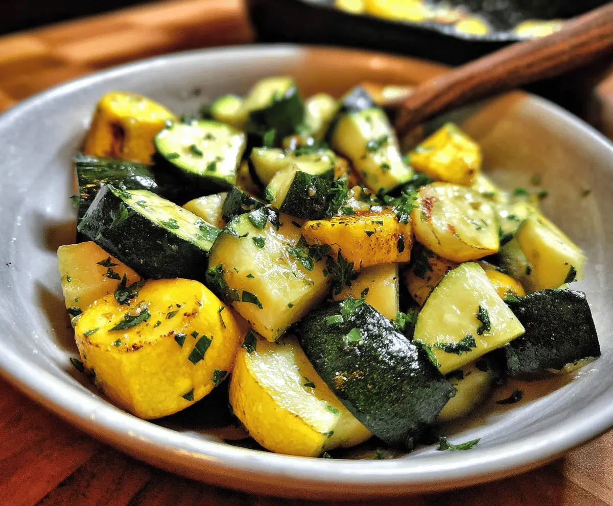 Easy Low Carb Garlic Butter Zucchini and Yellow Squash