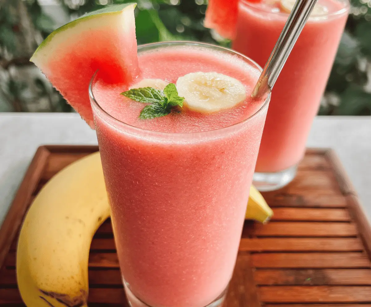 Easy Watermelon Banana Smoothie Recipe