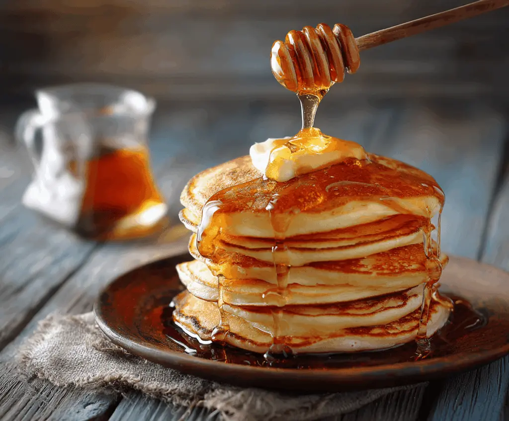Fluffy Pancakes with Maple Syrup