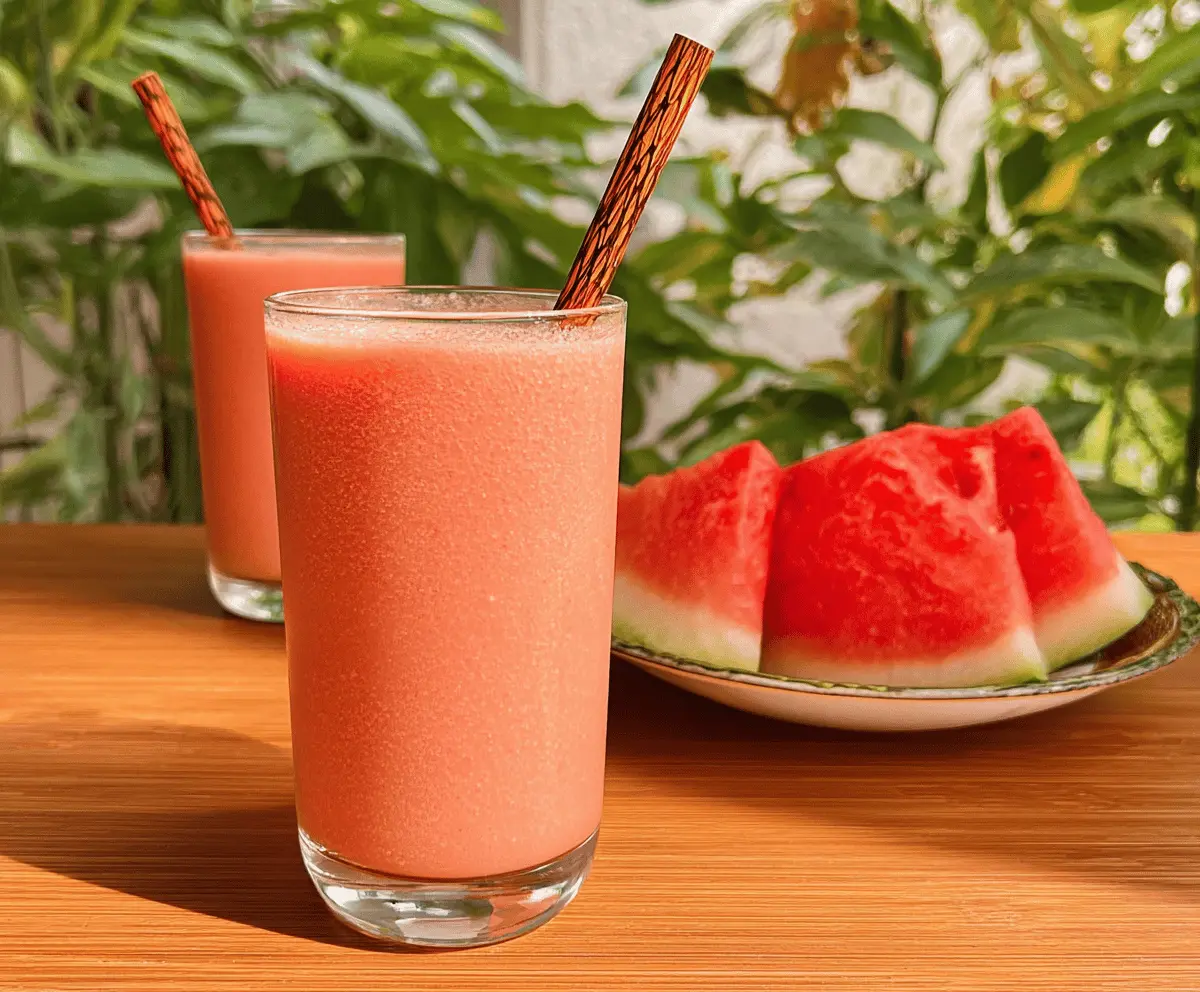 Healthy Watermelon Peach Smoothie Recipe