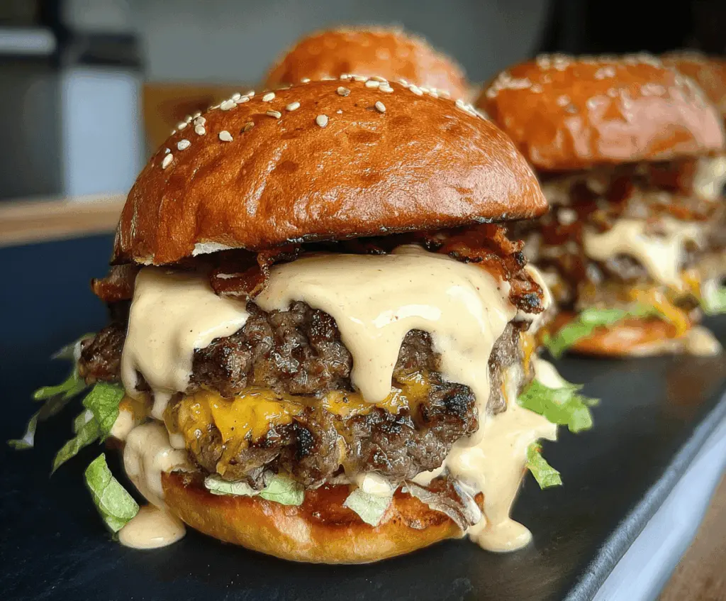 Easy Smash Burgers with Creamy Baconnaise Sauce