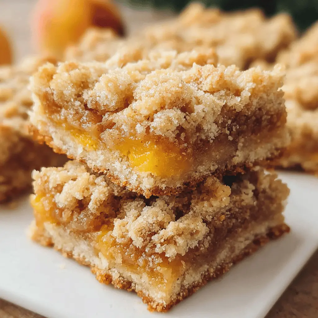 Easy Peach Crumble Bars with Sweet, Buttery Topping