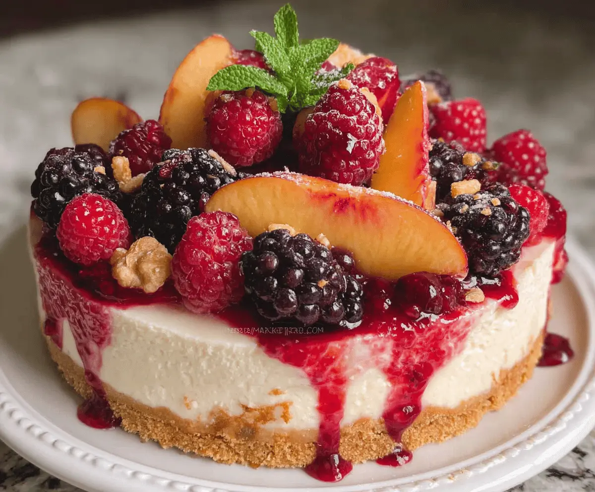 Fresh Summer Berry and Peach Cheesecake Recipe