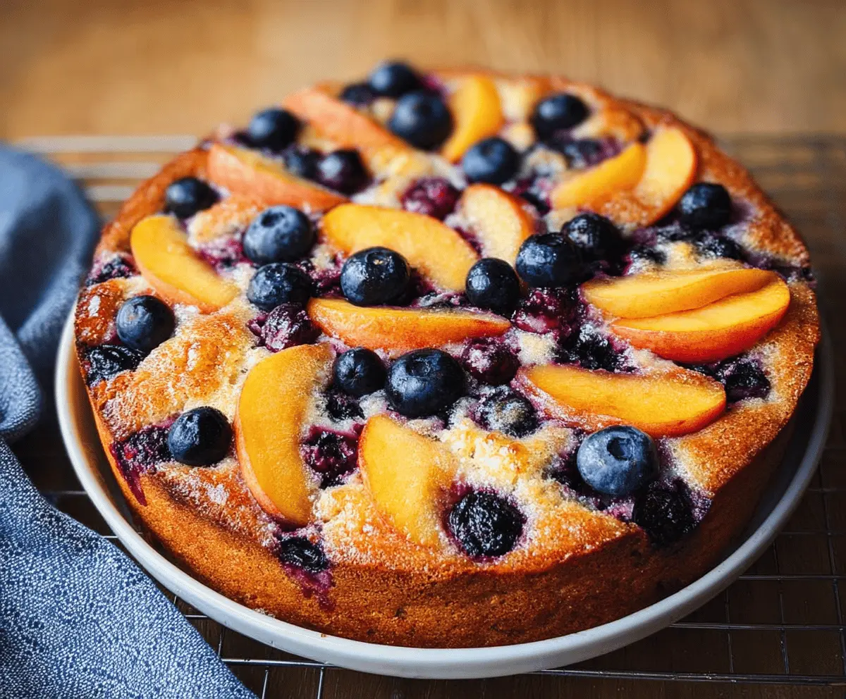 Healthy Peach and Blueberry Greek Yogurt Cake Recipe